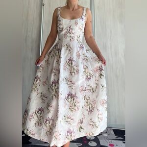 Brock Collection x H&M Lyocell Blend cream floral dress